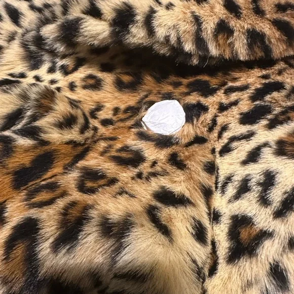 NWT Pamela McCoy Faux Fur Leopard Print Full Length Coat